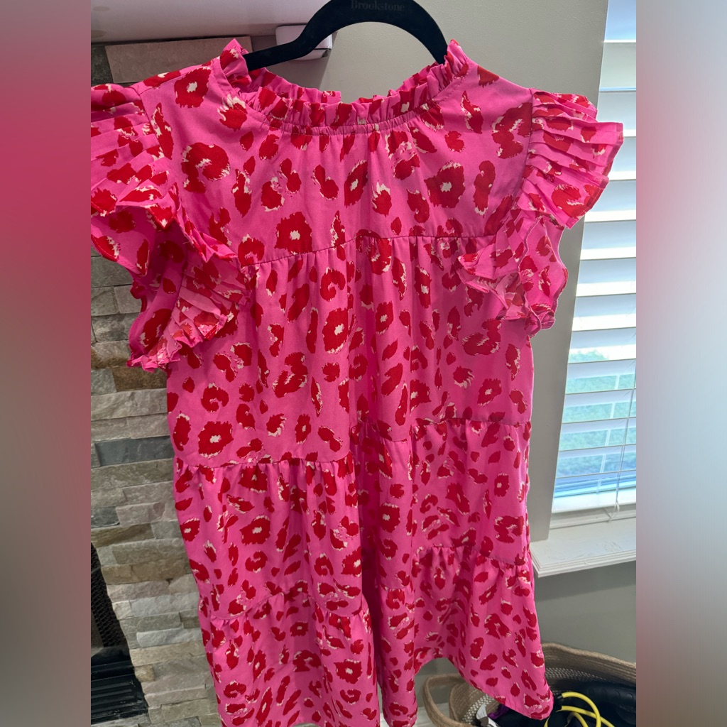 Pink & Red Leopard Print Dress